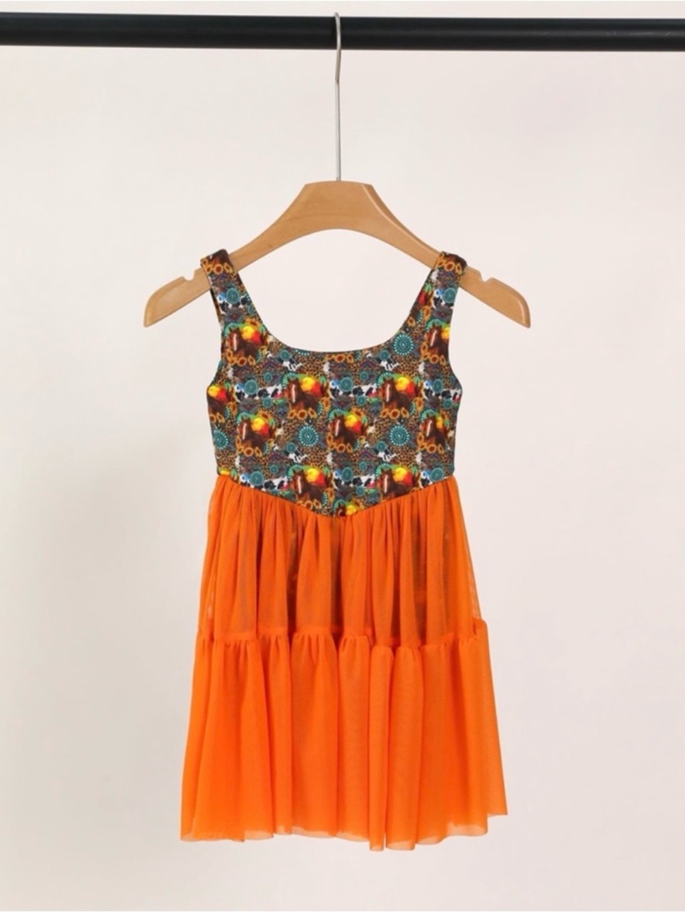 Boutique‎ Girls 5-6T Western Horse Sunflower Mesh Dress Built In Shorts NWOT
